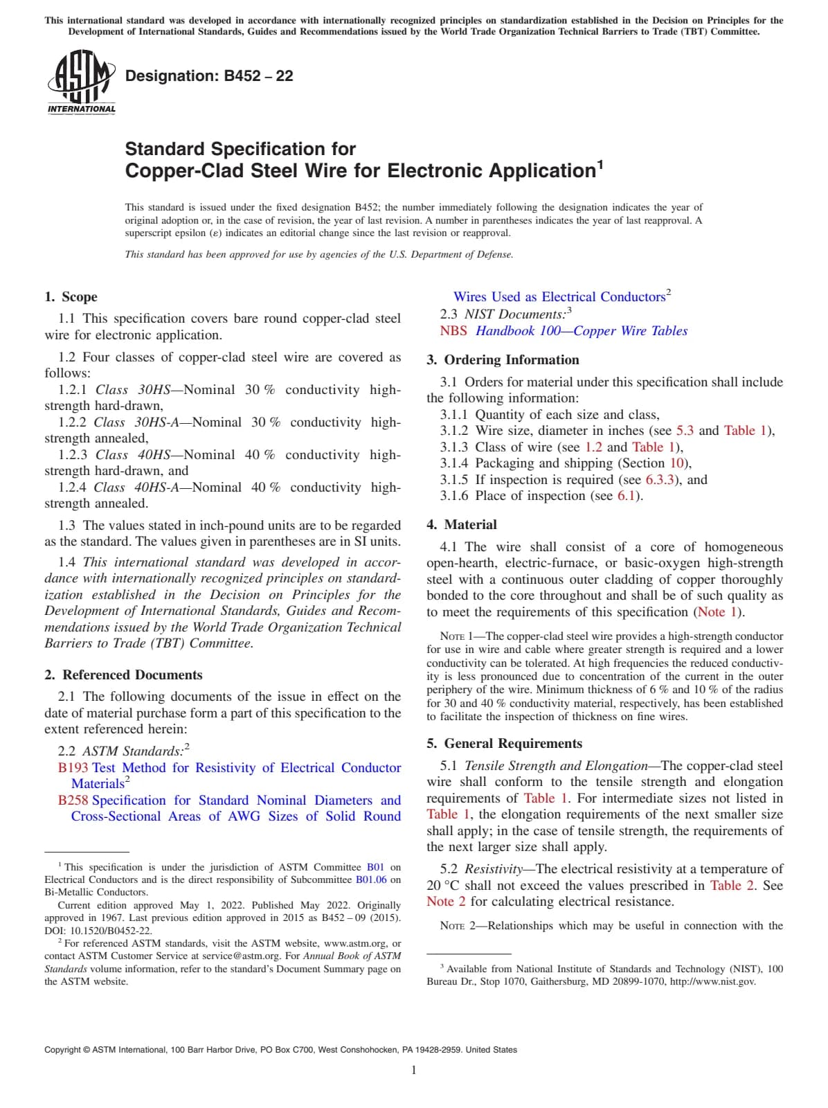 Первая страница стандарта ASTM B452-22