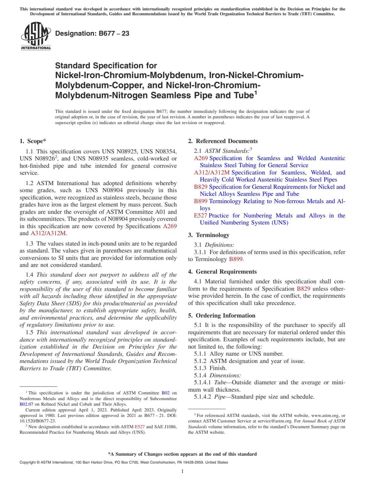 Первая страница стандарта ASTM B677-23