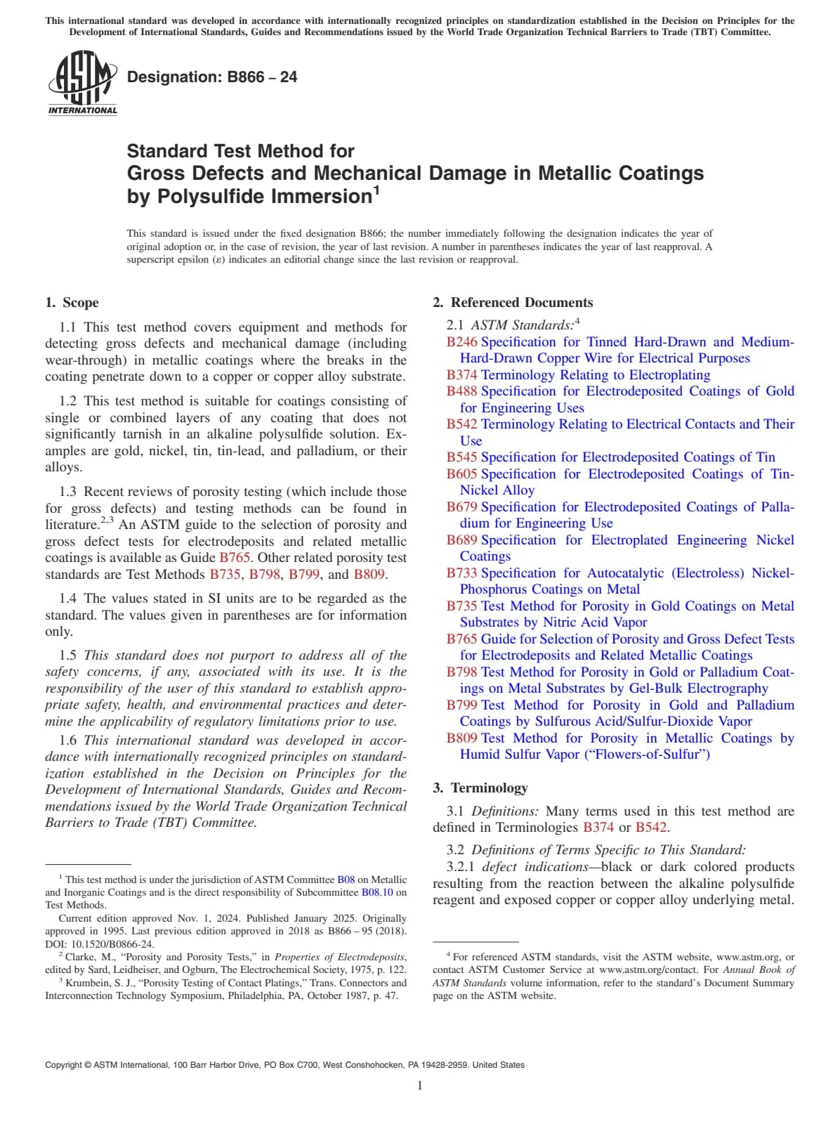 Первая страница стандарта ASTM B866-24