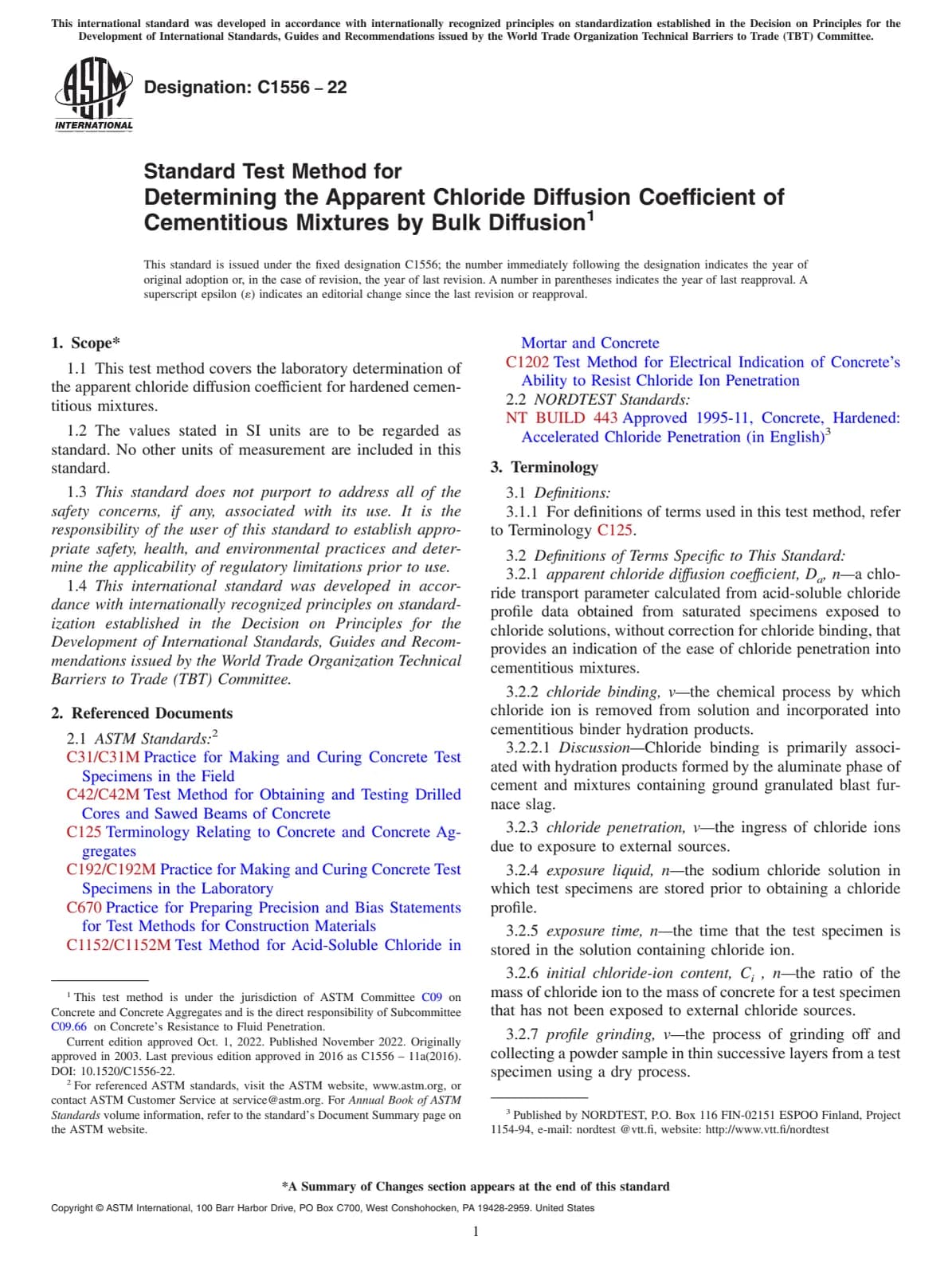Первая страница стандарта ASTM C1556-22