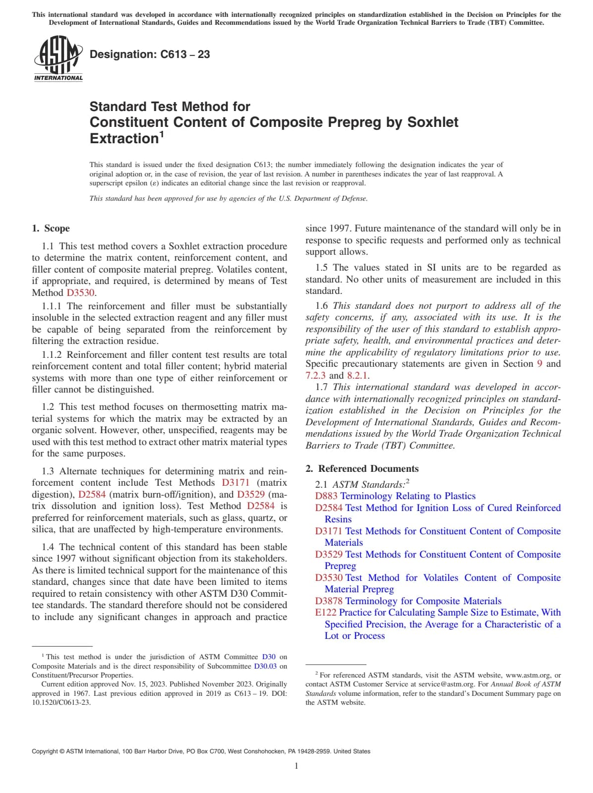 Первая страница стандарта ASTM C613-23