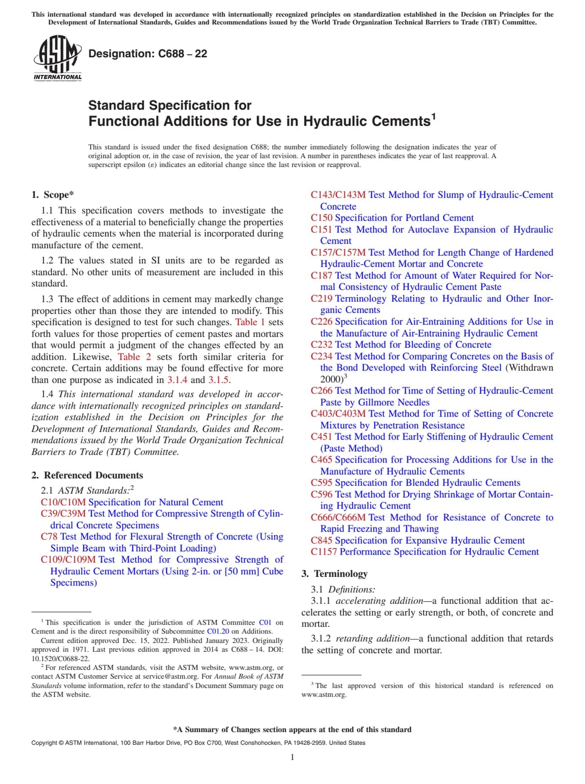 Первая страница стандарта ASTM C688-22