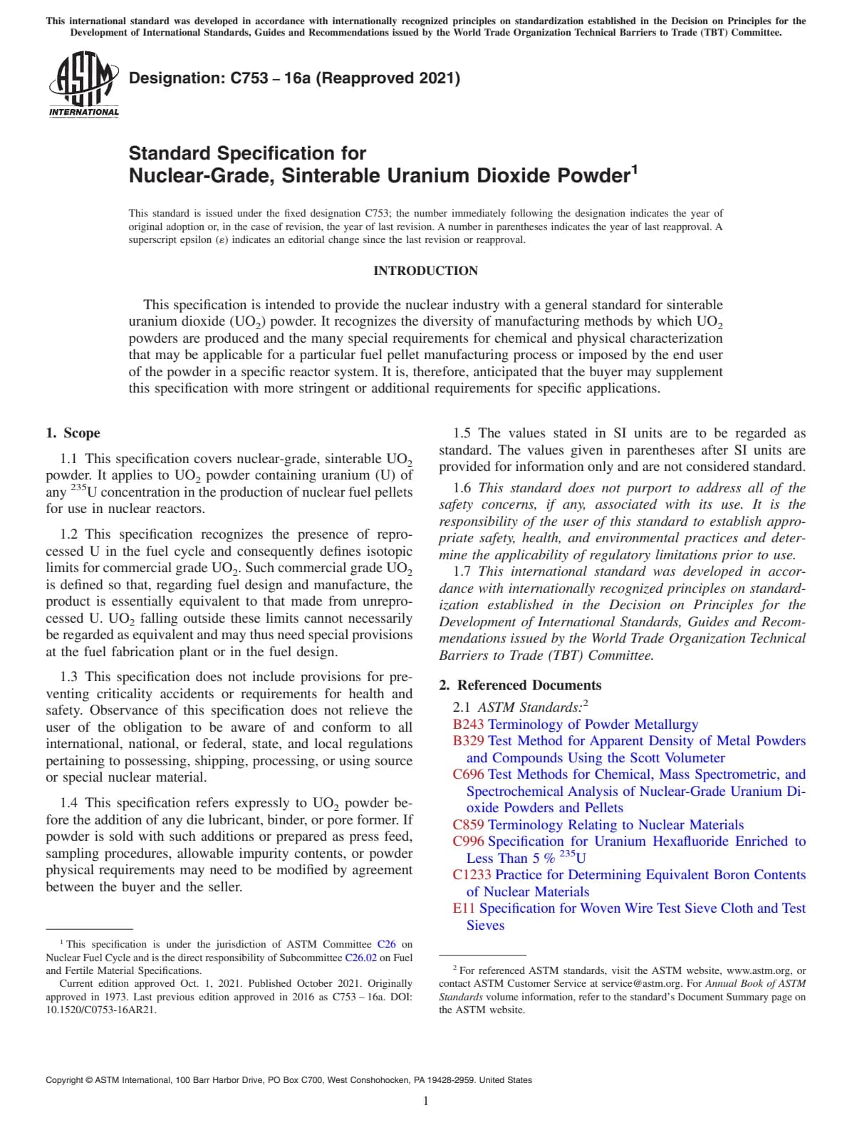 Первая страница стандарта ASTM C753-16a(2021)