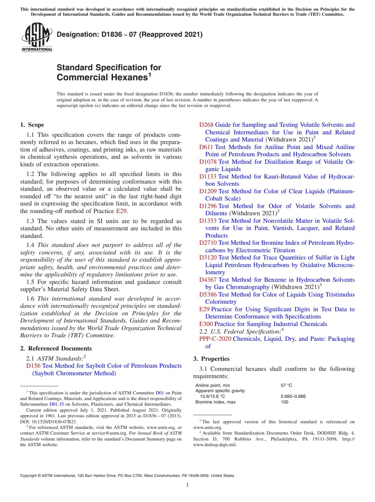 Первая страница стандарта ASTM D1836-07(2021)