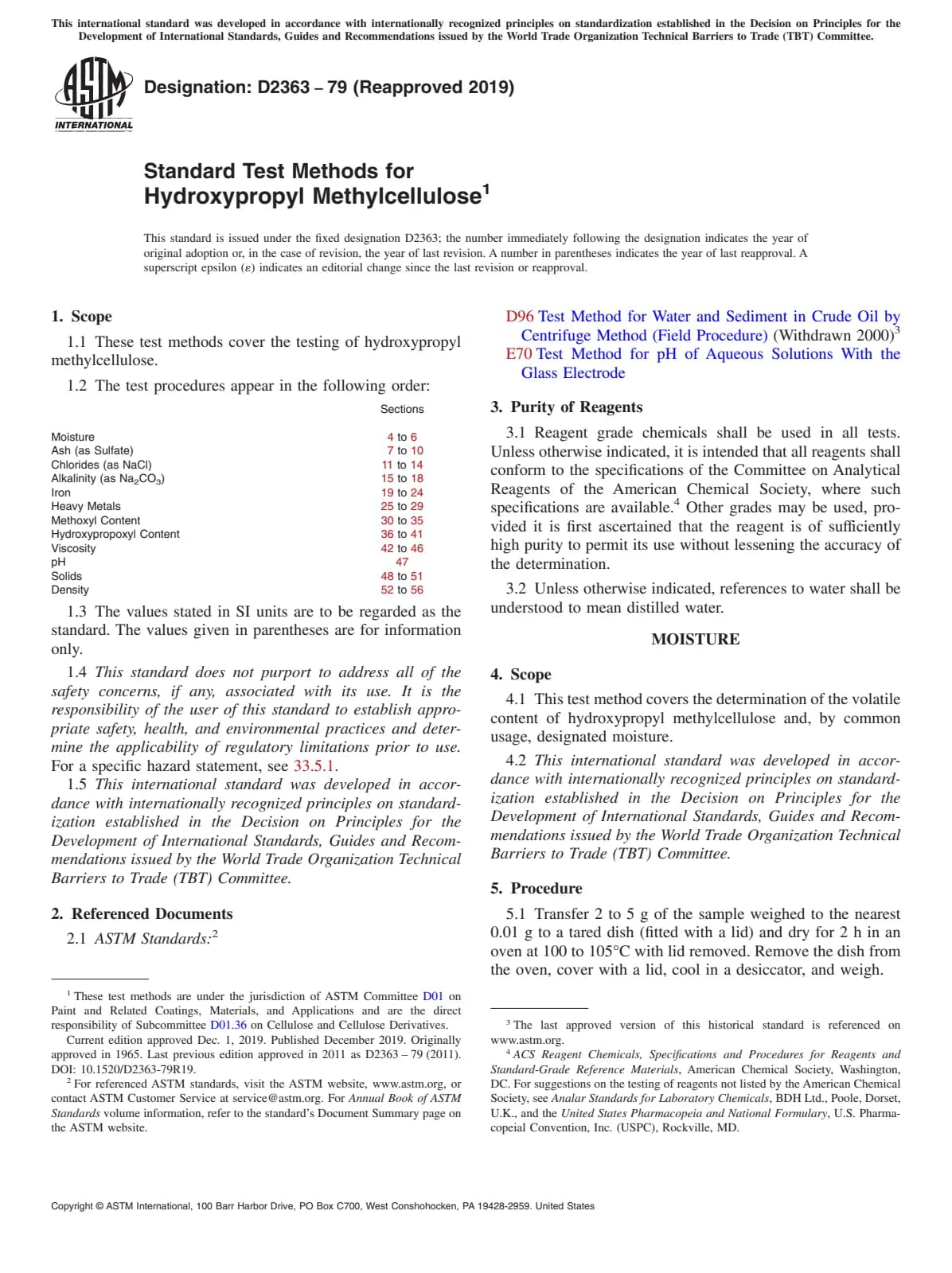 Первая страница стандарта ASTM D2363-79(2019)