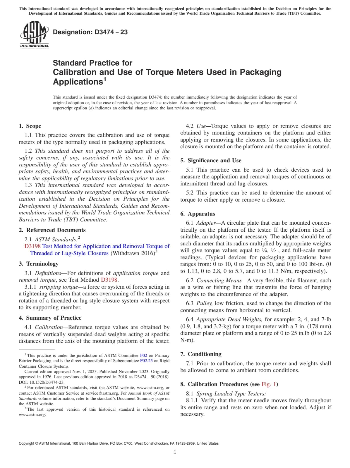 Первая страница стандарта ASTM D3474-23