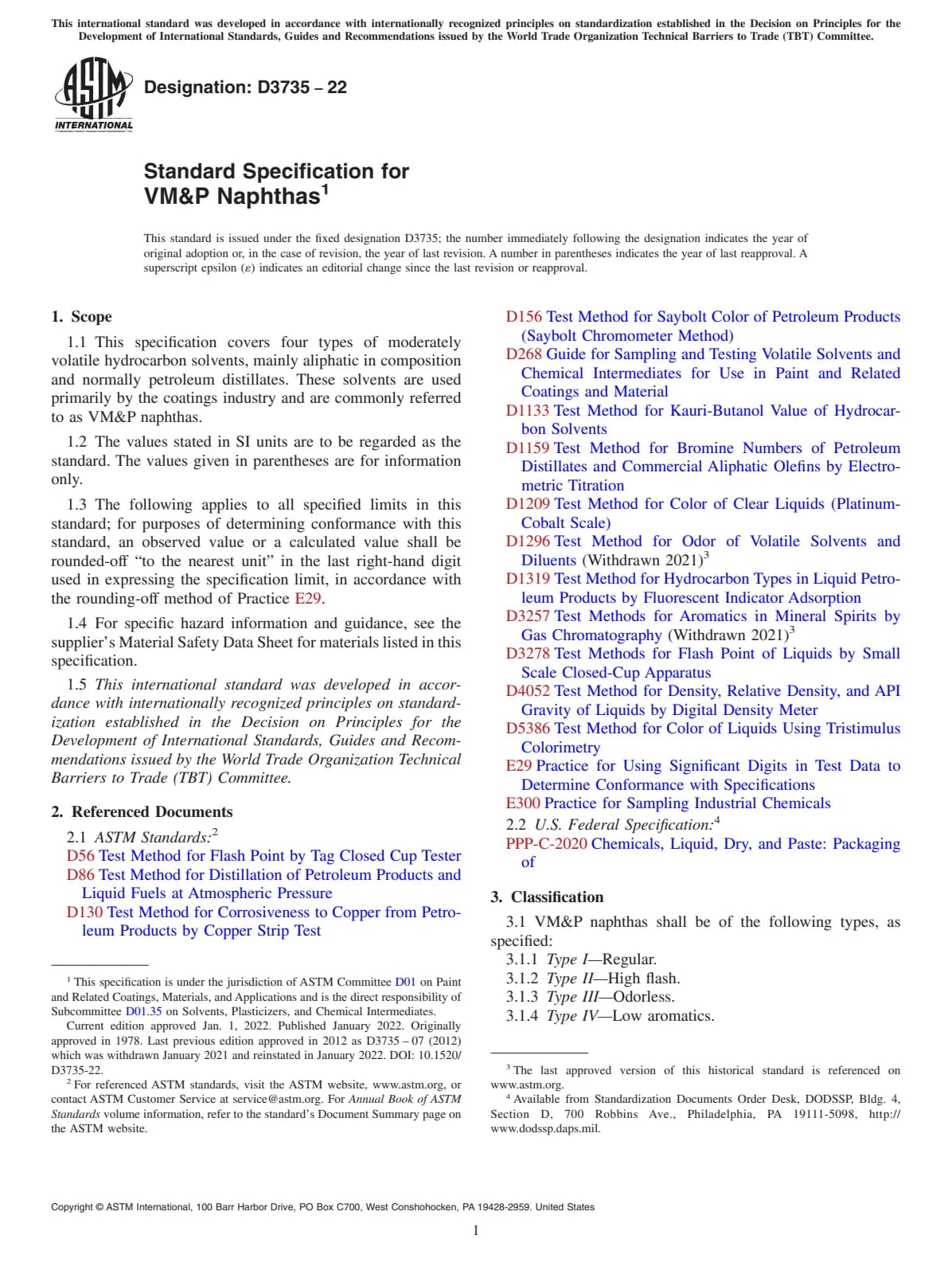 Первая страница стандарта ASTM D3735-22