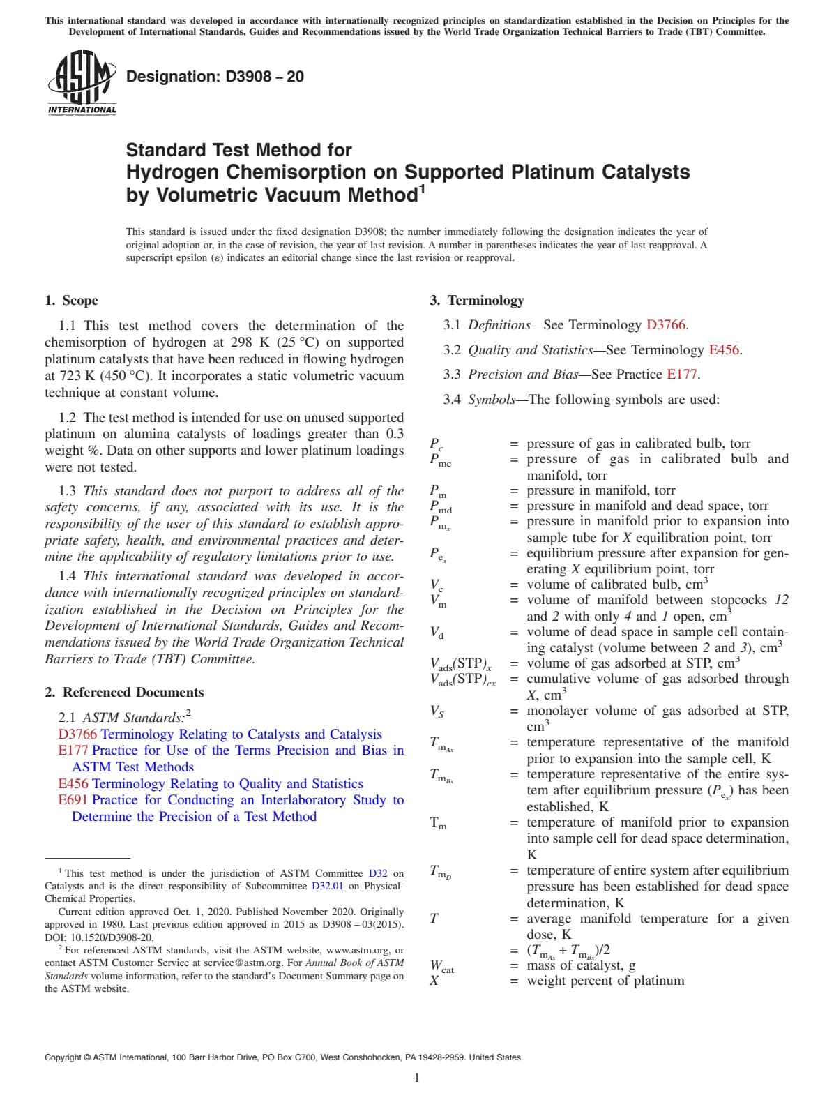 Первая страница стандарта ASTM D3908-20