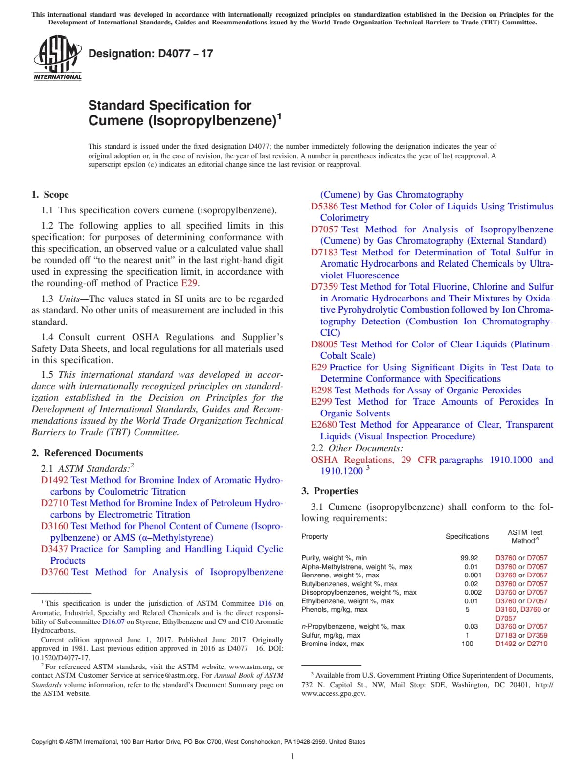 Первая страница стандарта ASTM D4077-17