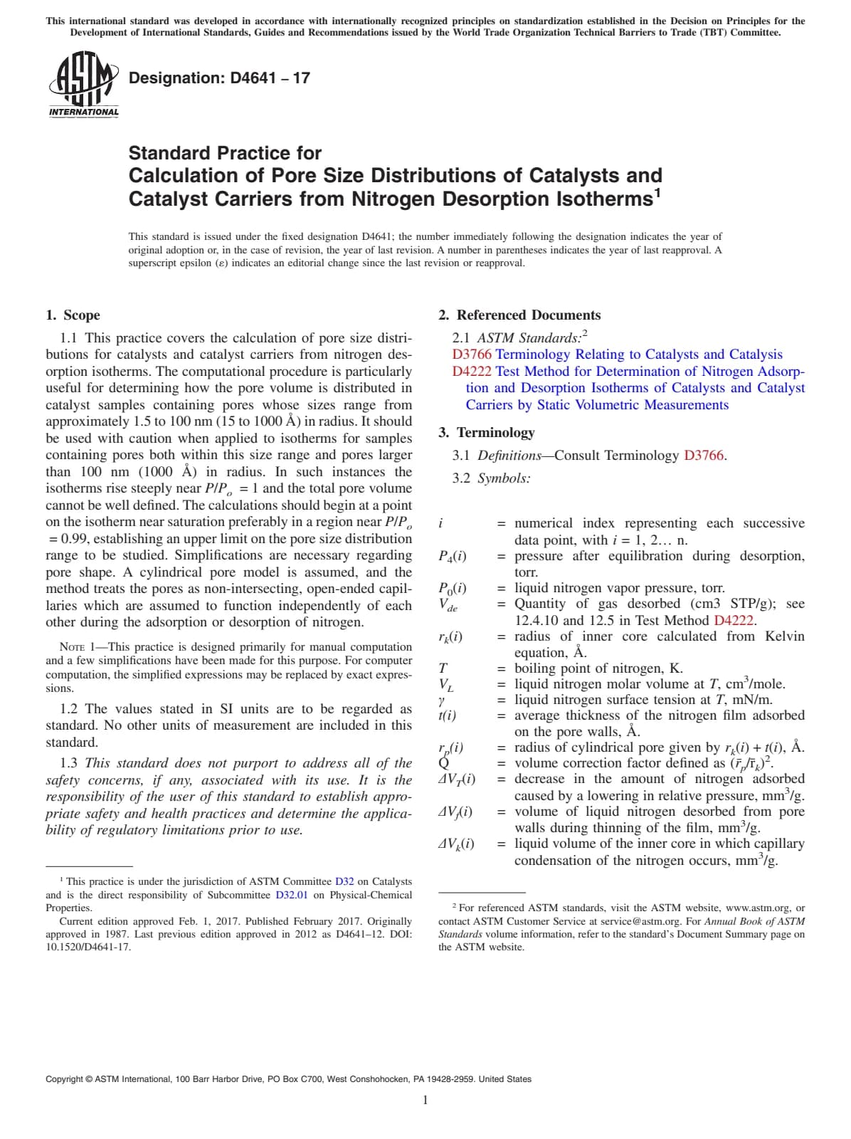 Первая страница стандарта ASTM D4641-17