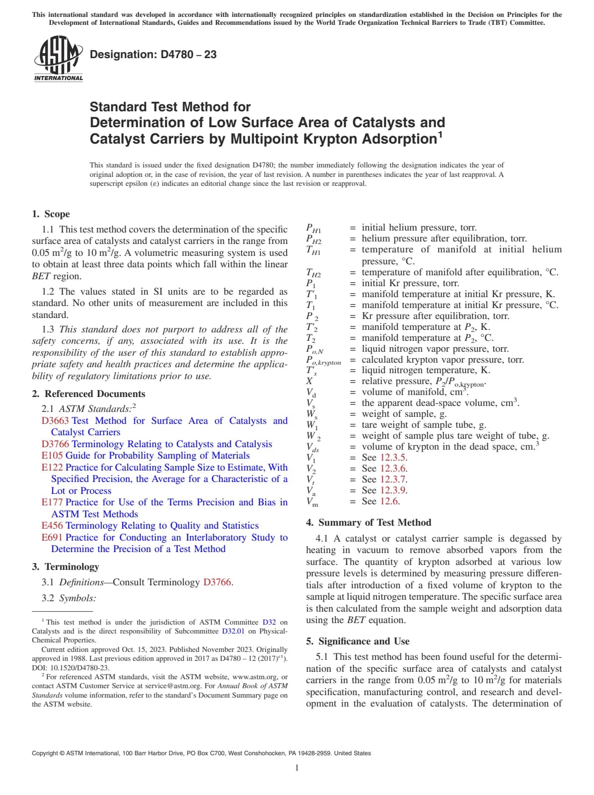Первая страница стандарта ASTM D4780-23
