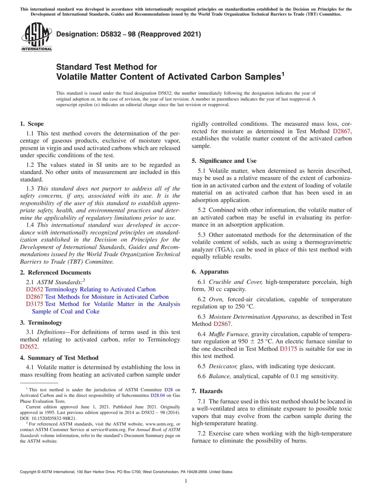Первая страница стандарта ASTM D5832-98(2021)