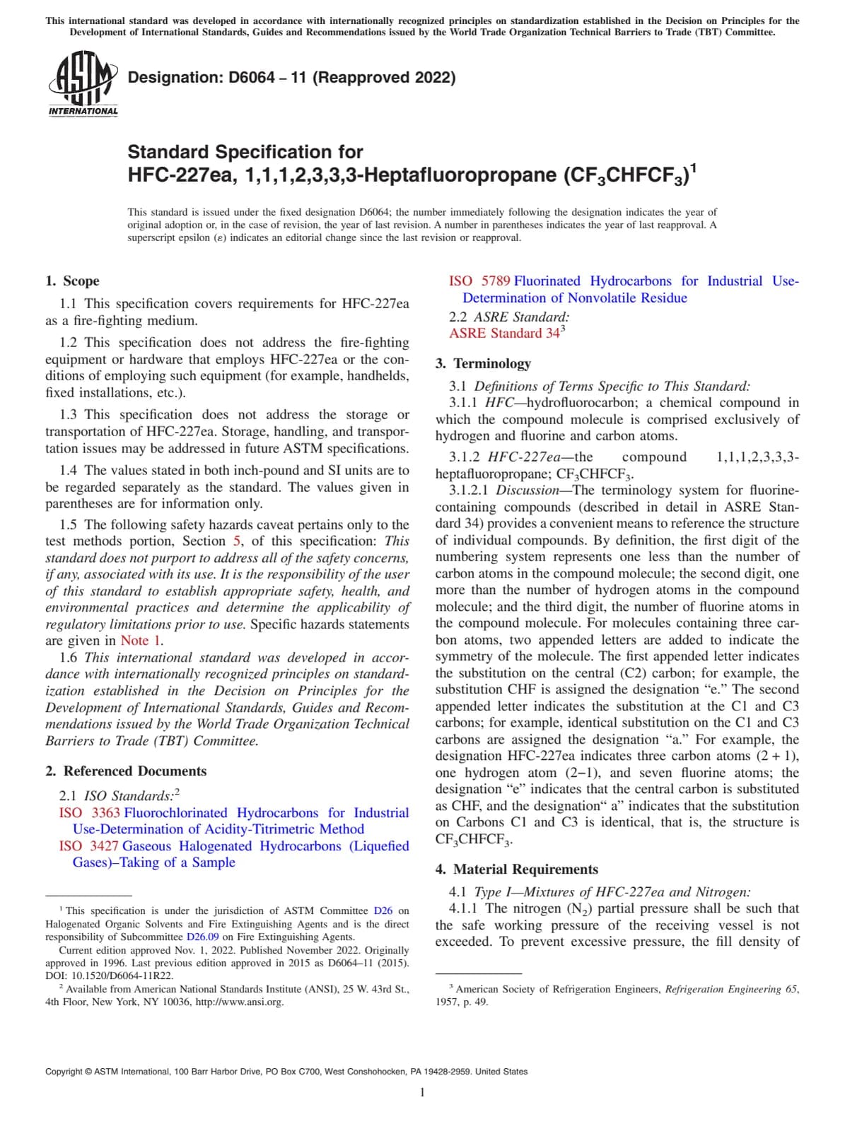 Первая страница стандарта ASTM D6064-11(2022)