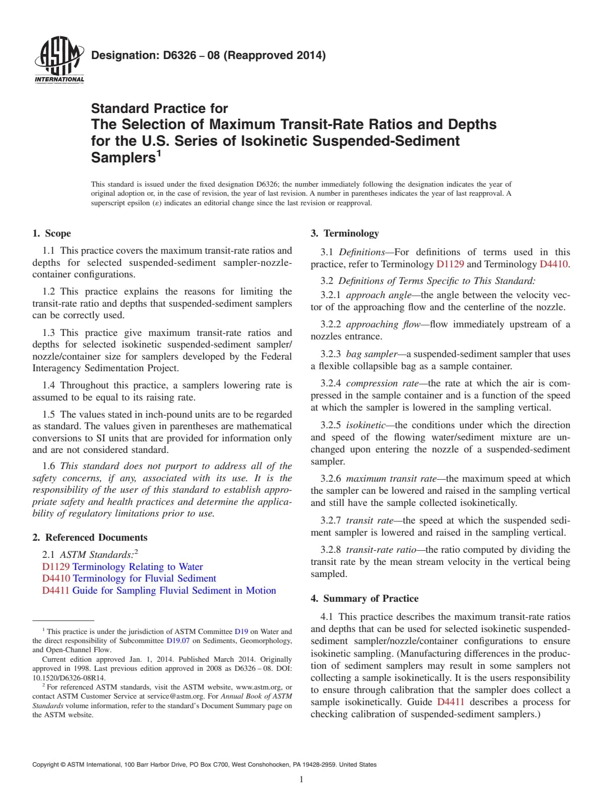 Первая страница стандарта ASTM D6326-08(2014)