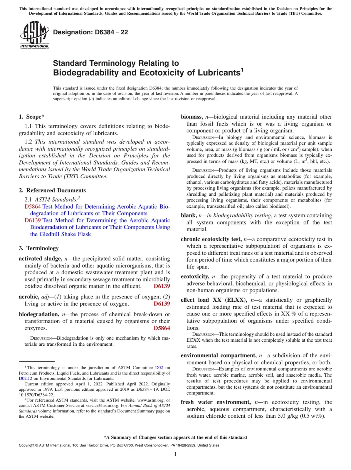 Первая страница стандарта ASTM D6384-22