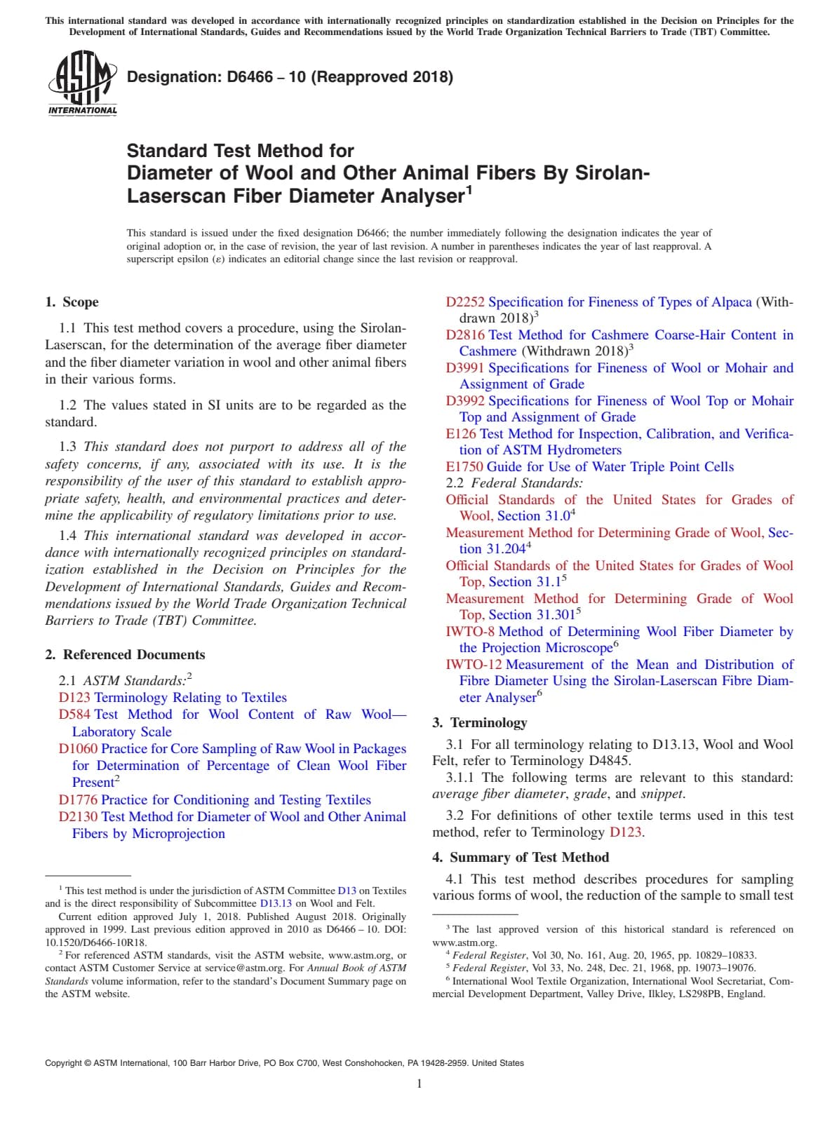 Первая страница стандарта ASTM D6466-10(2018)