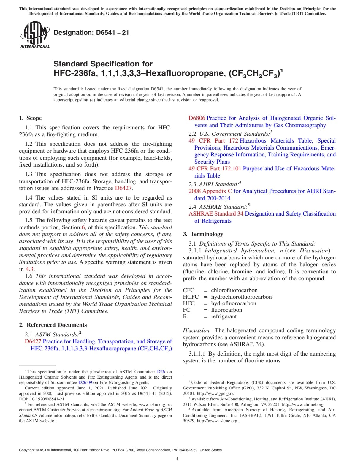 Первая страница стандарта ASTM D6541-21