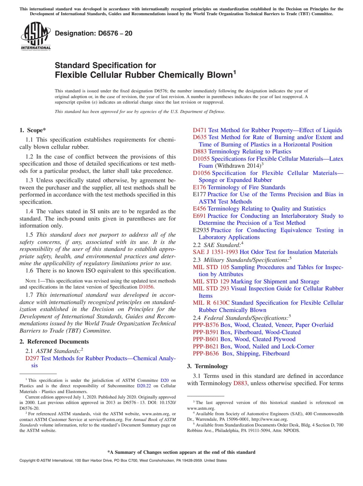 Первая страница стандарта ASTM D6576-20