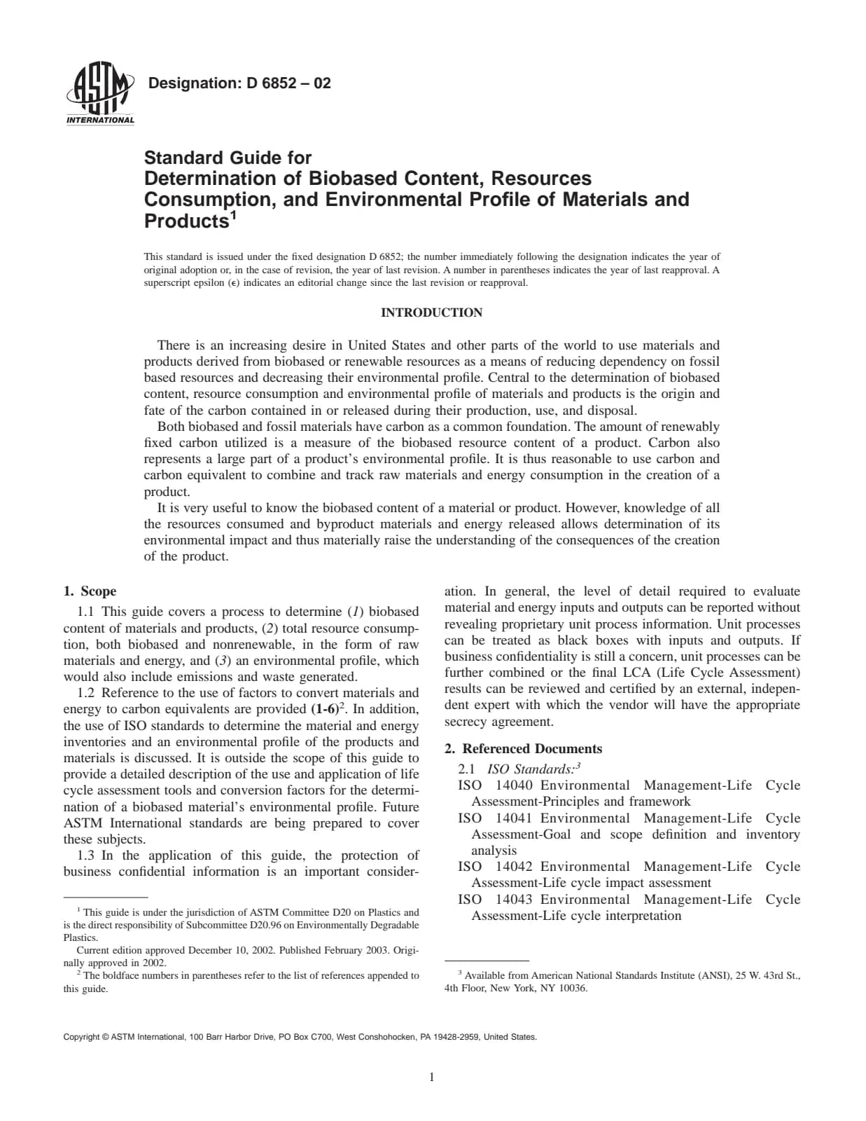 Первая страница стандарта ASTM D685-22