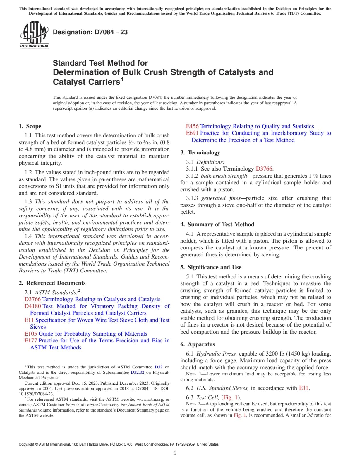 Первая страница стандарта ASTM D7084-23