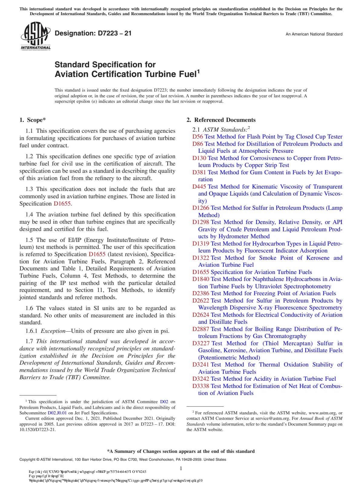 Первая страница стандарта ASTM D7223-21