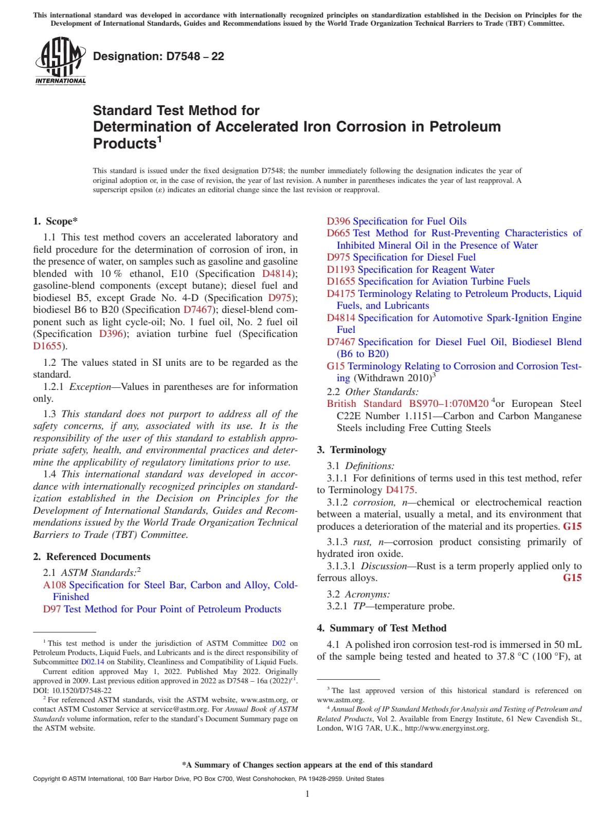 Первая страница стандарта ASTM D7548-22