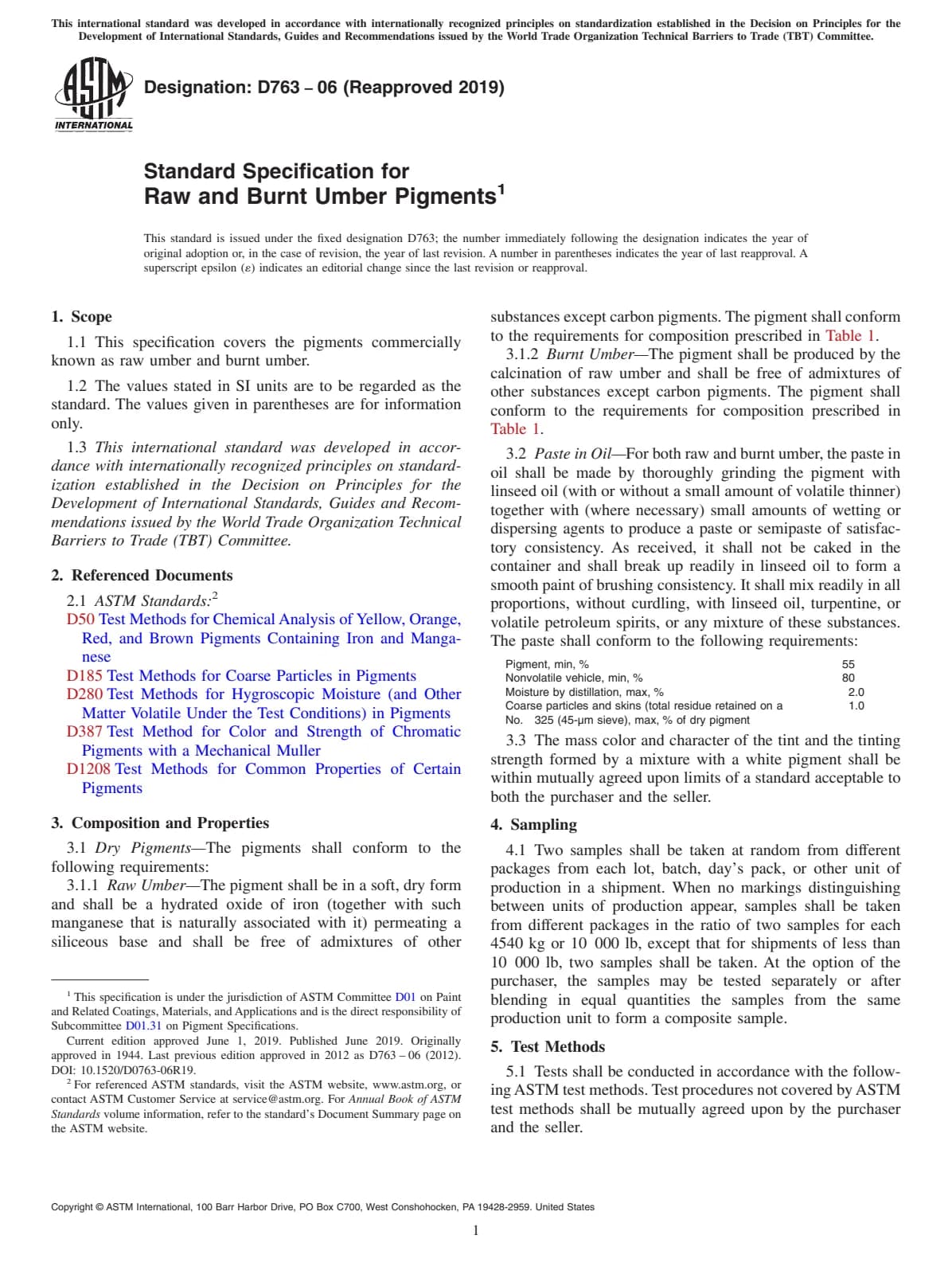 Первая страница стандарта ASTM D763-06(2019)