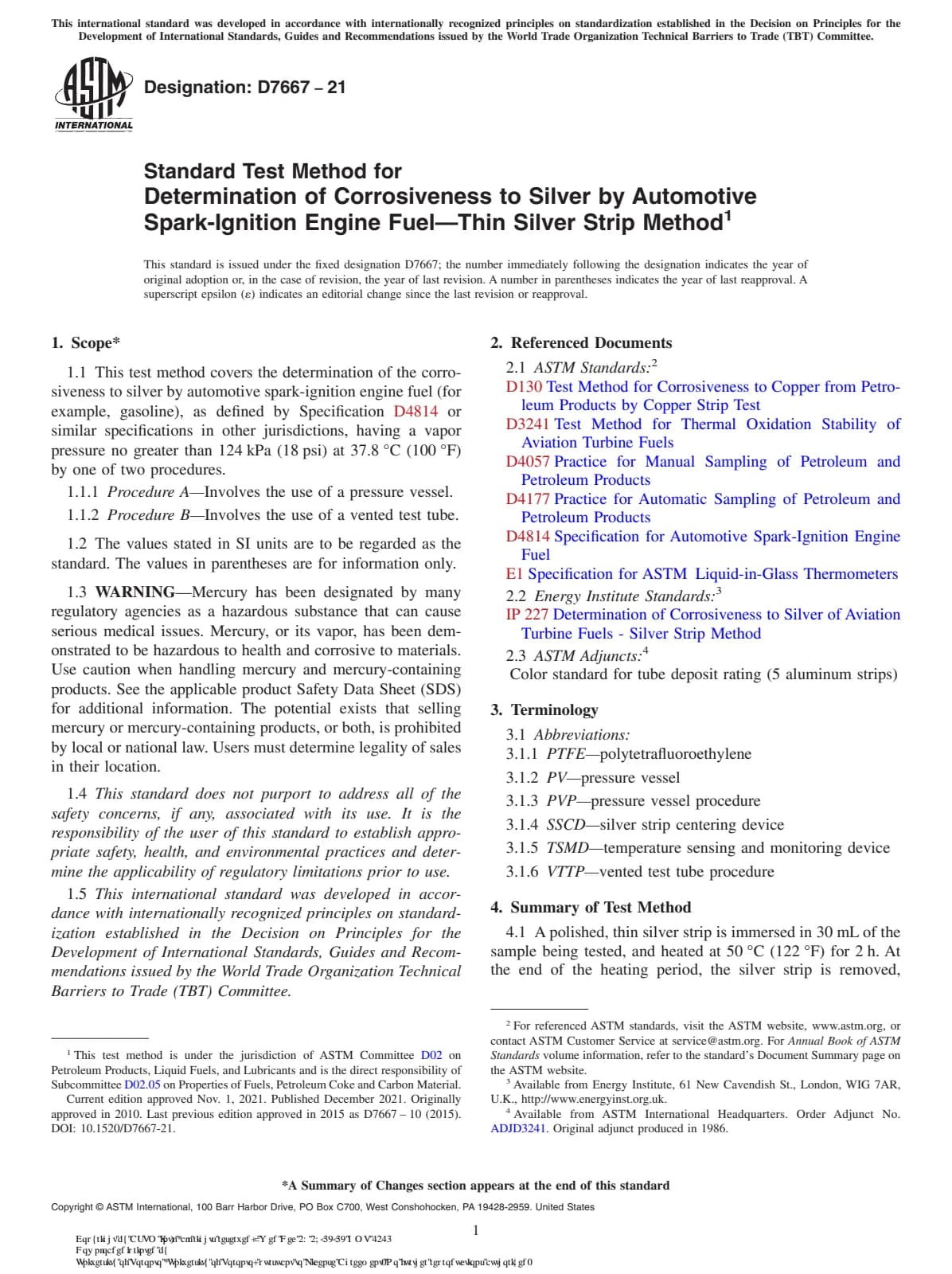Первая страница стандарта ASTM D7667-21