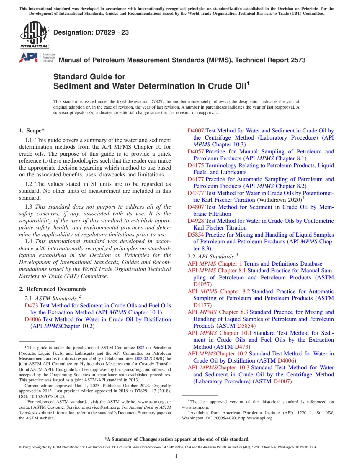 Первая страница стандарта ASTM D7829-23