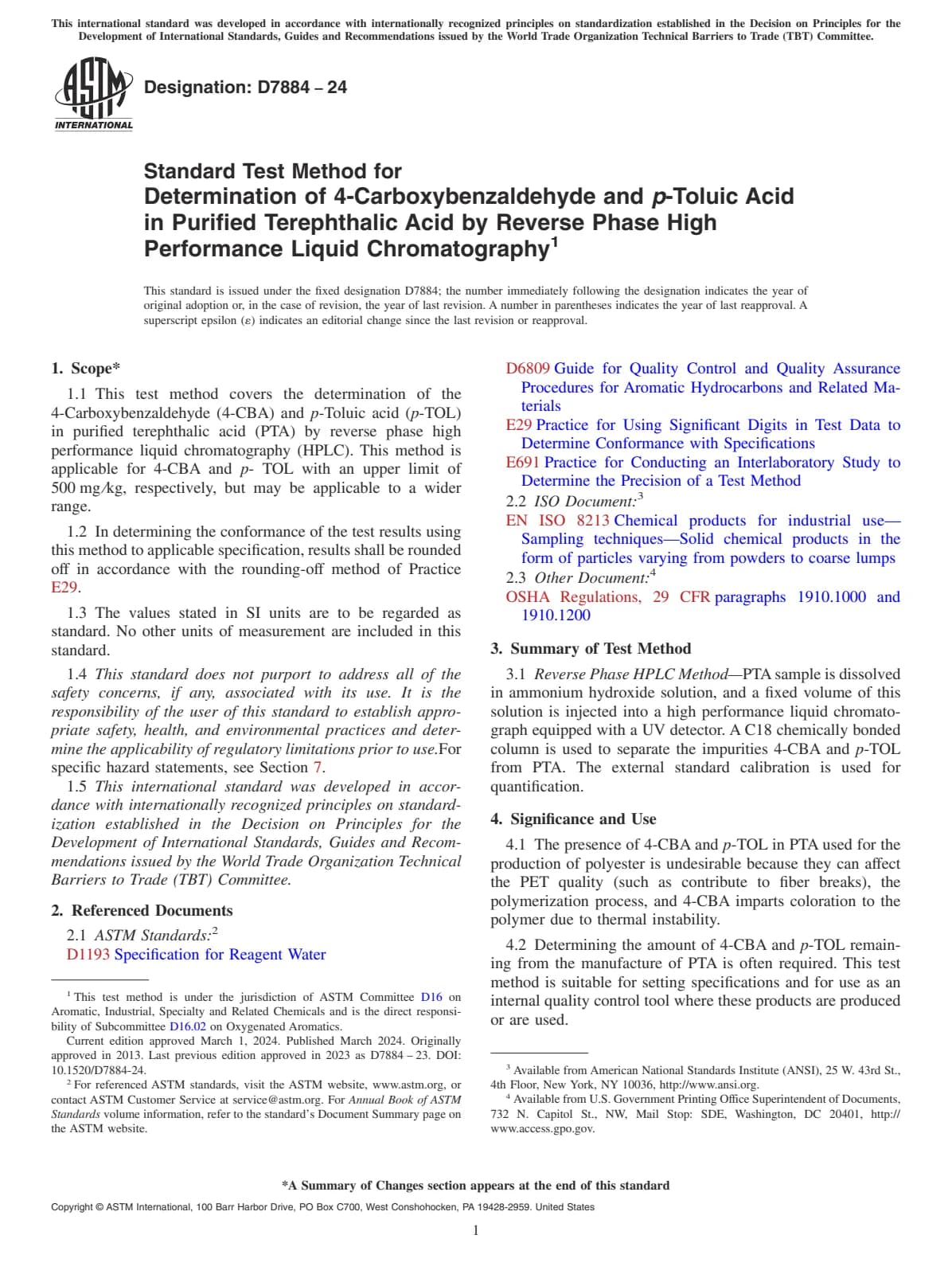 Первая страница стандарта ASTM D7884-24
