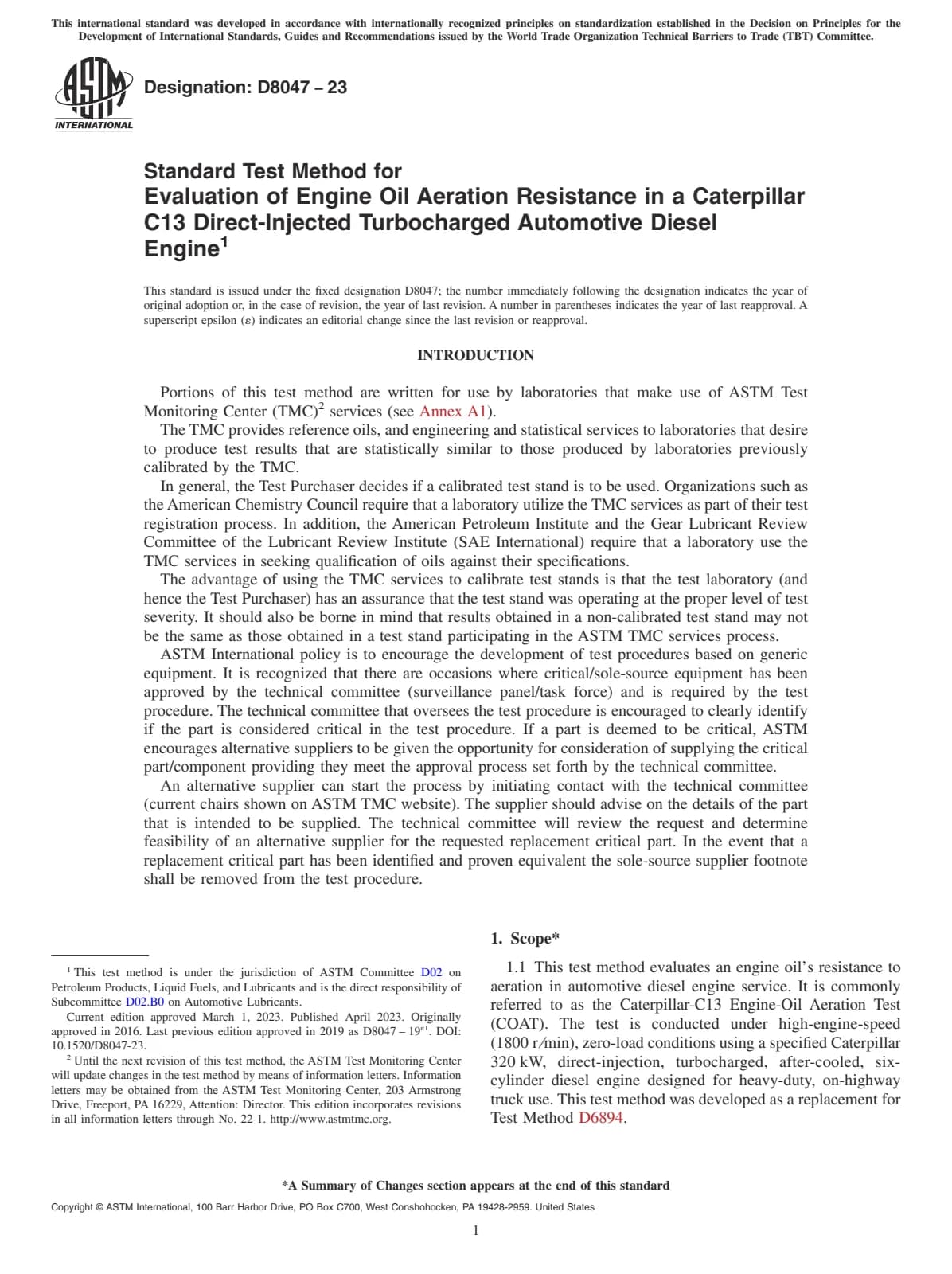 Первая страница стандарта ASTM D8047-23