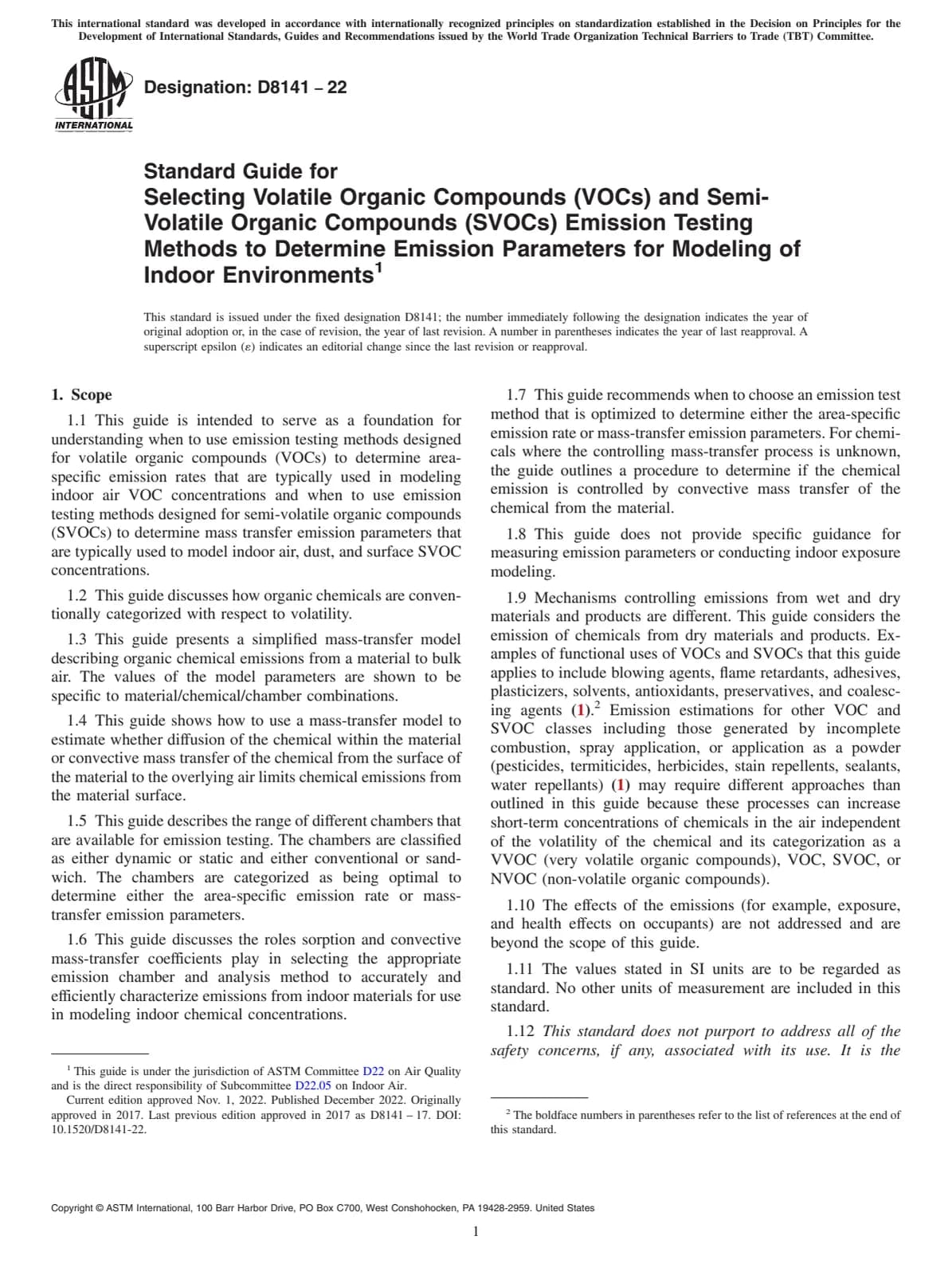 Первая страница стандарта ASTM D8141-22