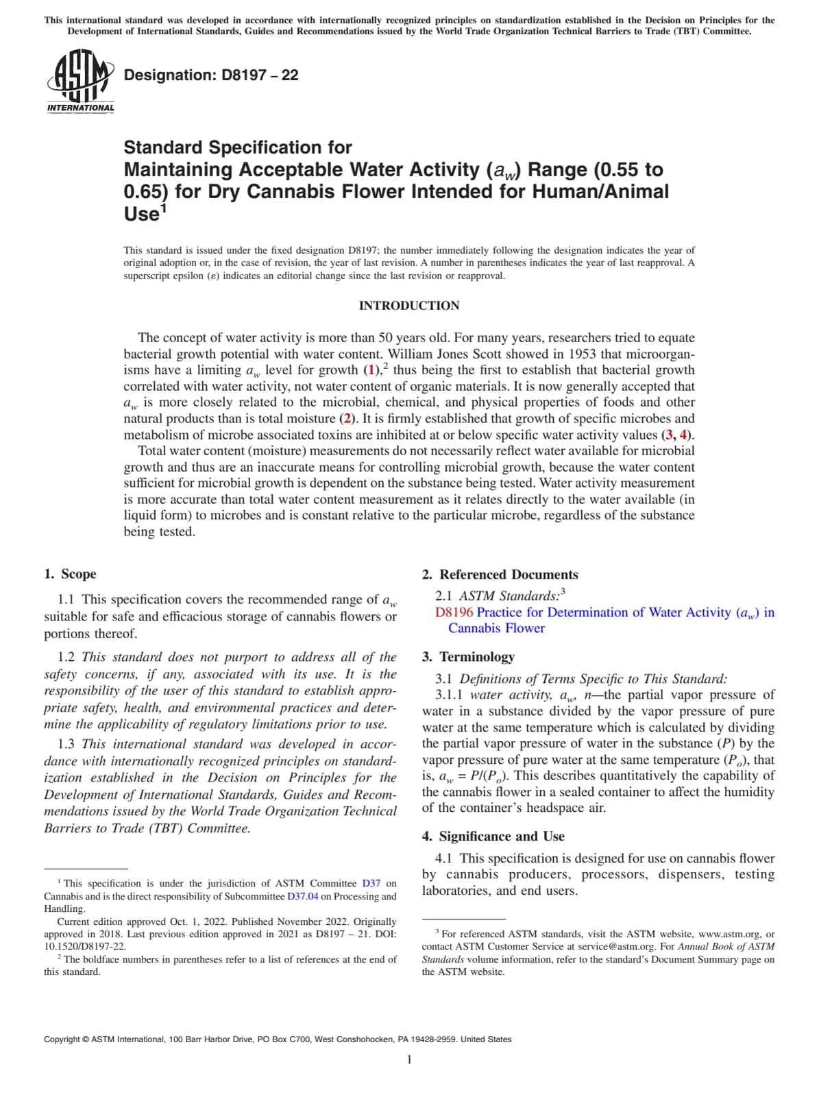 Первая страница стандарта ASTM D8197-22