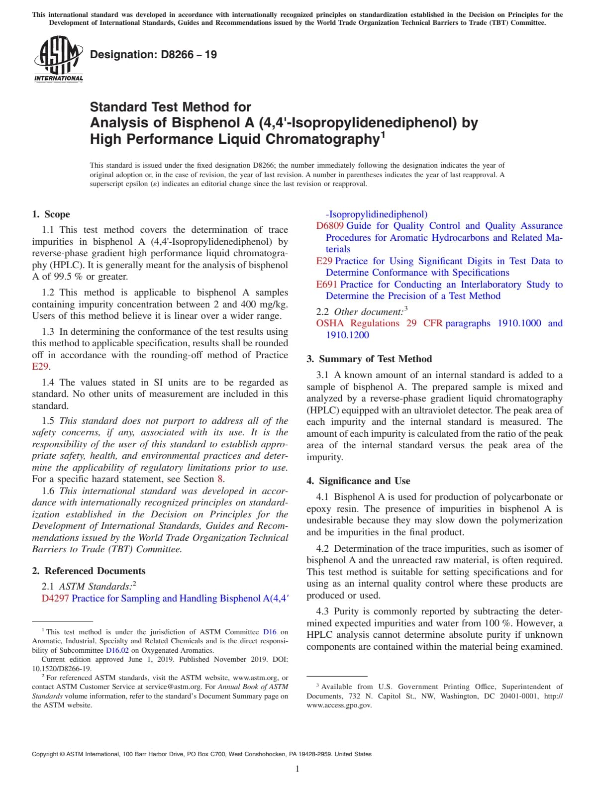 Первая страница стандарта ASTM D8266-19
