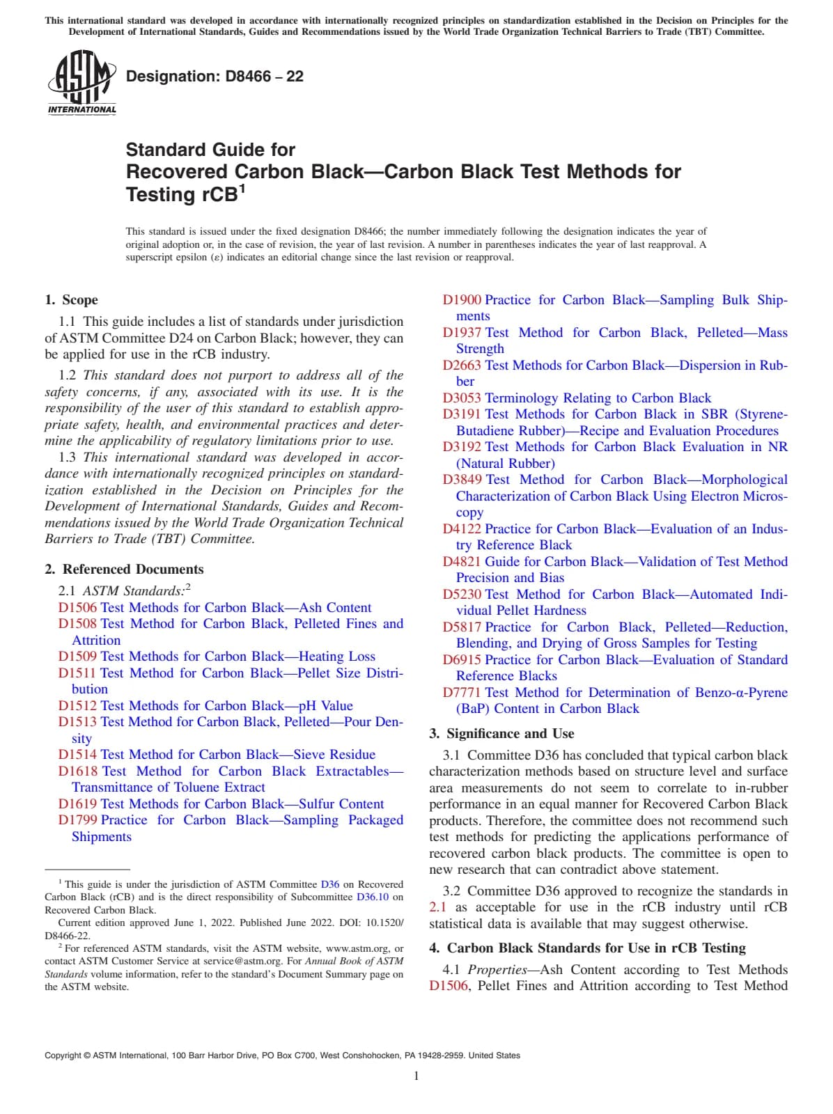 Первая страница стандарта ASTM D8466-22