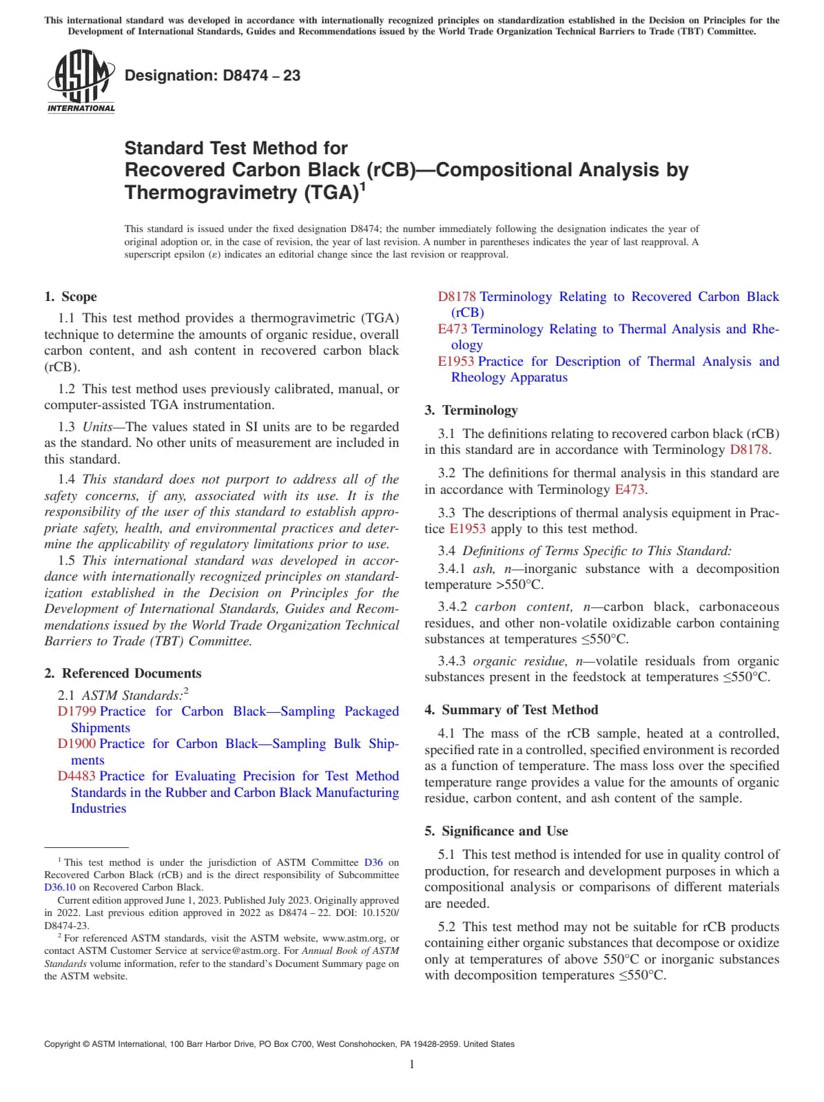 Первая страница стандарта ASTM D8474-23