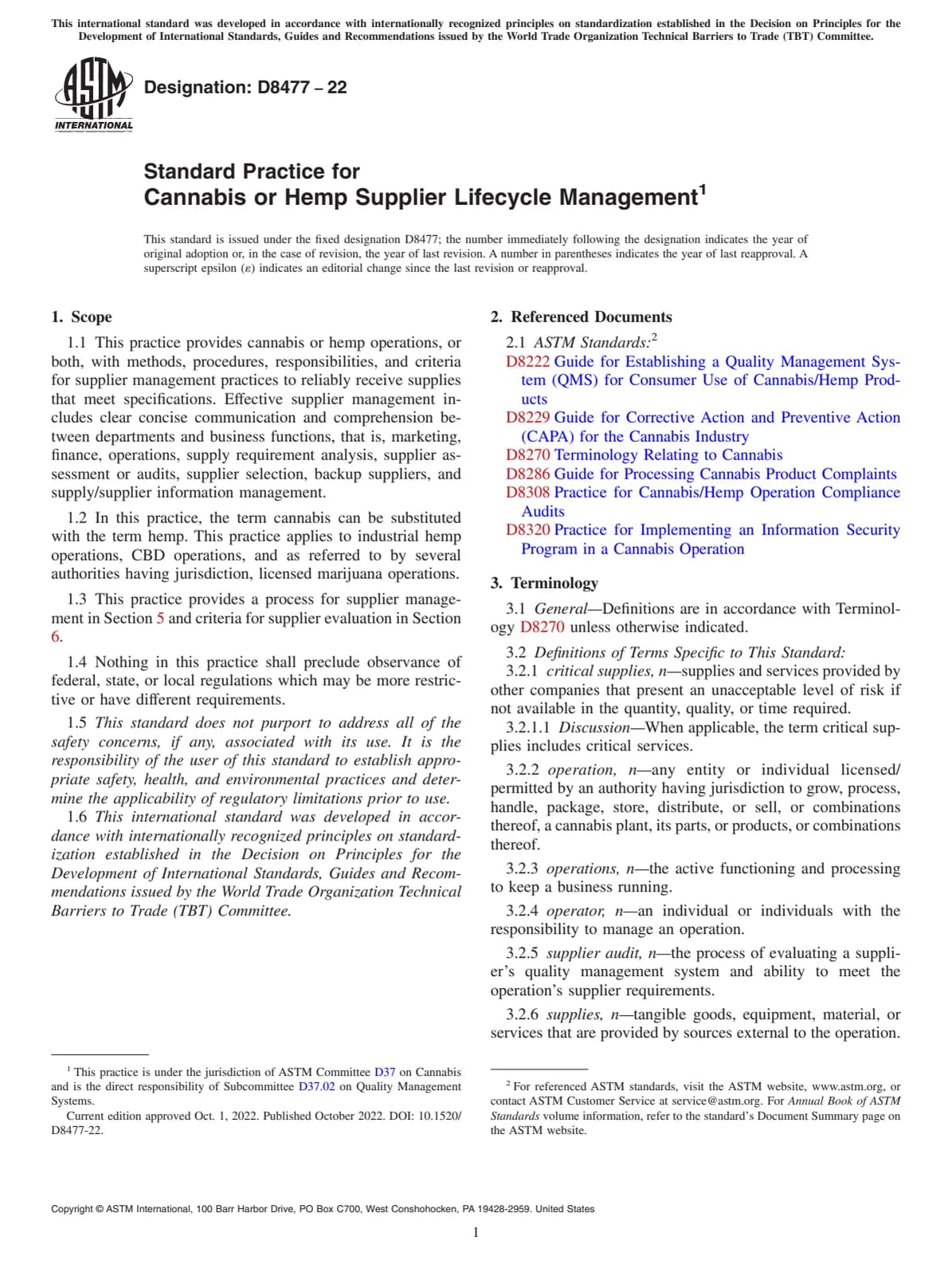 Первая страница стандарта ASTM D8477-22