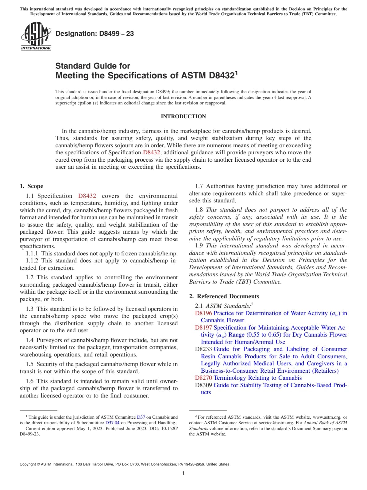Первая страница стандарта ASTM D8499-23