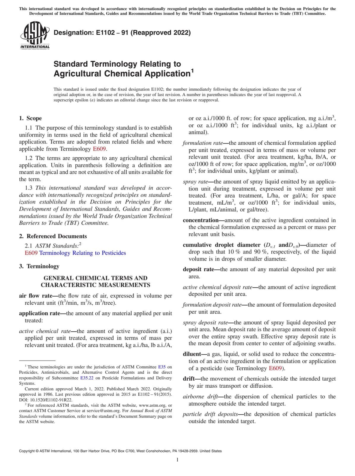 Первая страница стандарта ASTM E1102-91(2022)