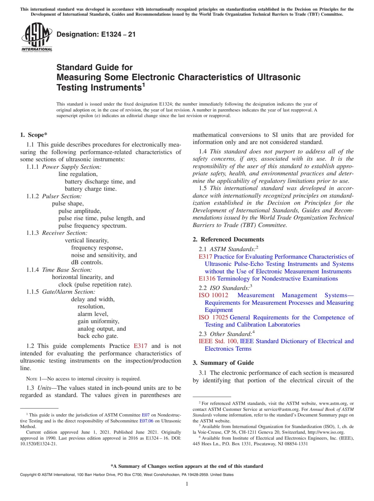 Первая страница стандарта ASTM E1324-21