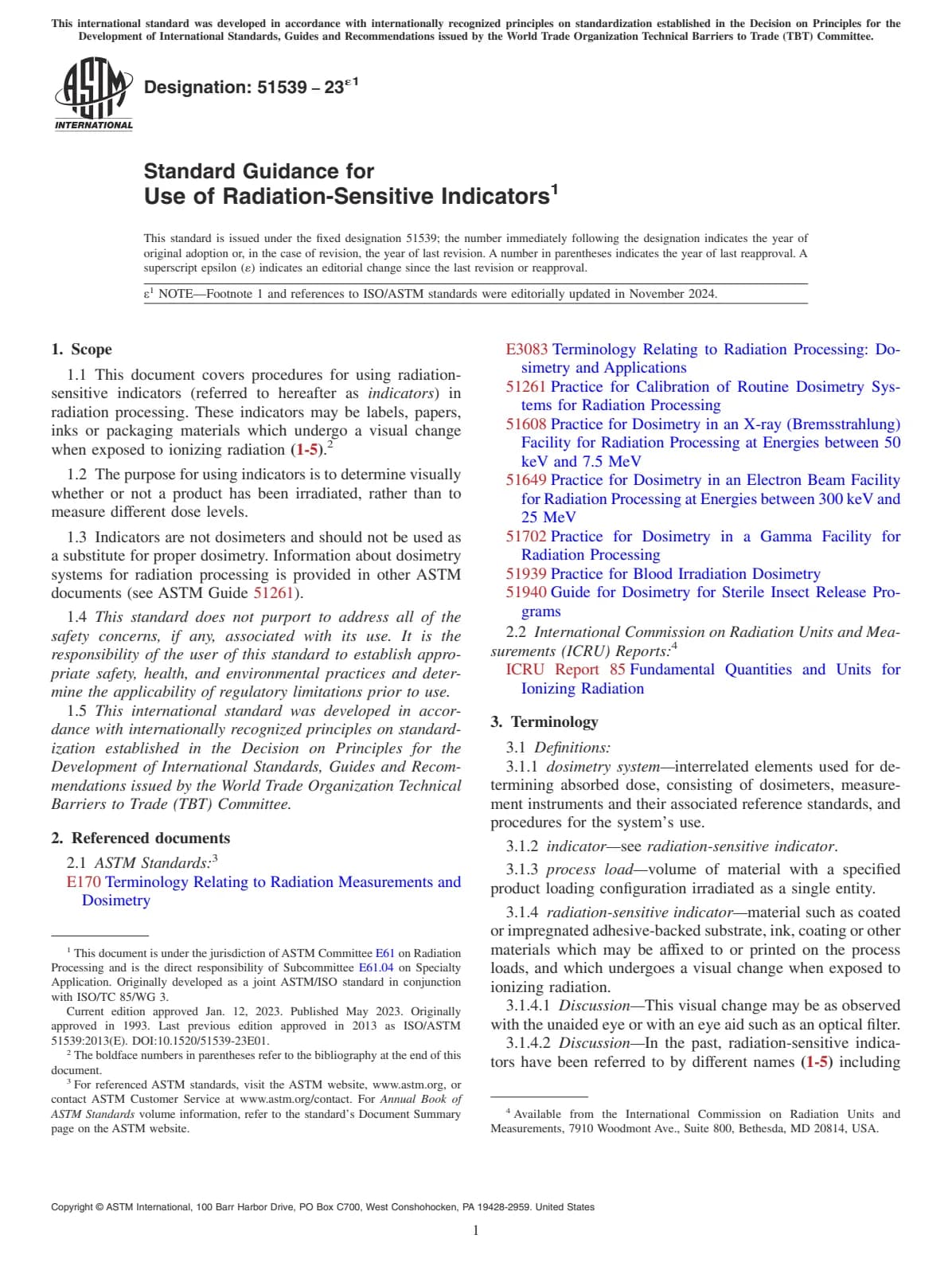 Первая страница стандарта ASTM E1539-23E01