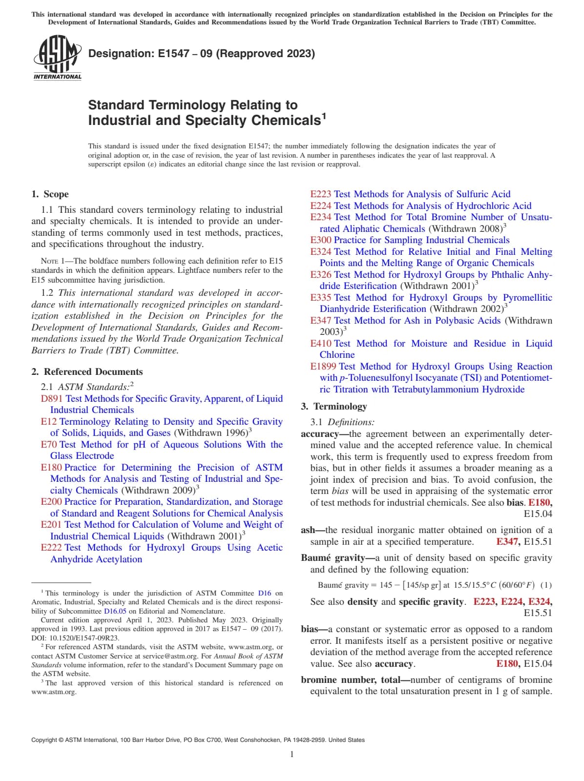 Первая страница стандарта ASTM E1547-09(2023)