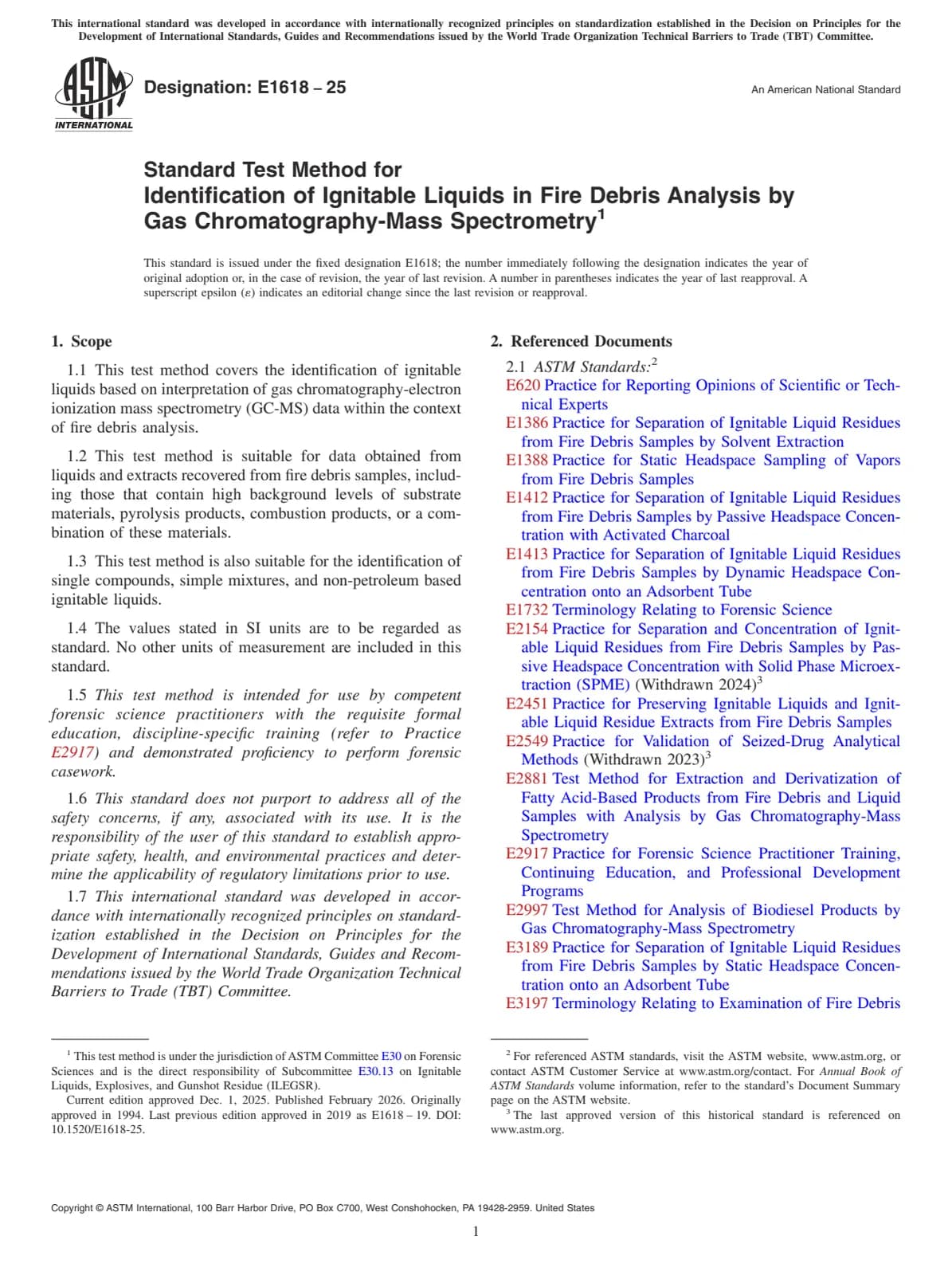 Первая страница стандарта ASTM E1618-25