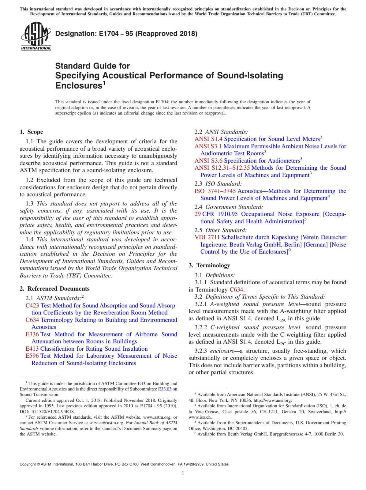 Первая страница стандарта ASTM E1704-95(2018)