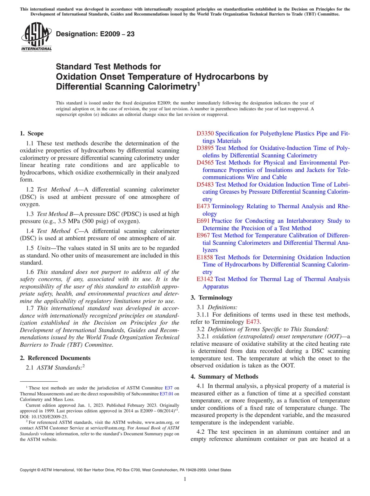 Первая страница стандарта ASTM E2009-23