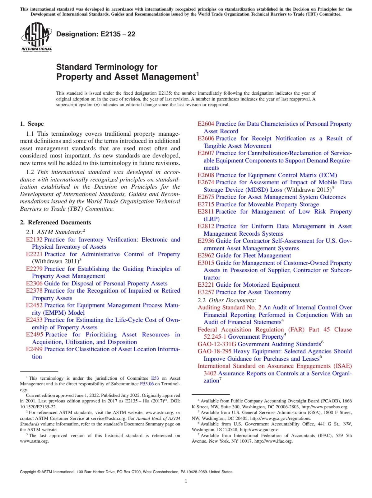 Первая страница стандарта ASTM E2135-22