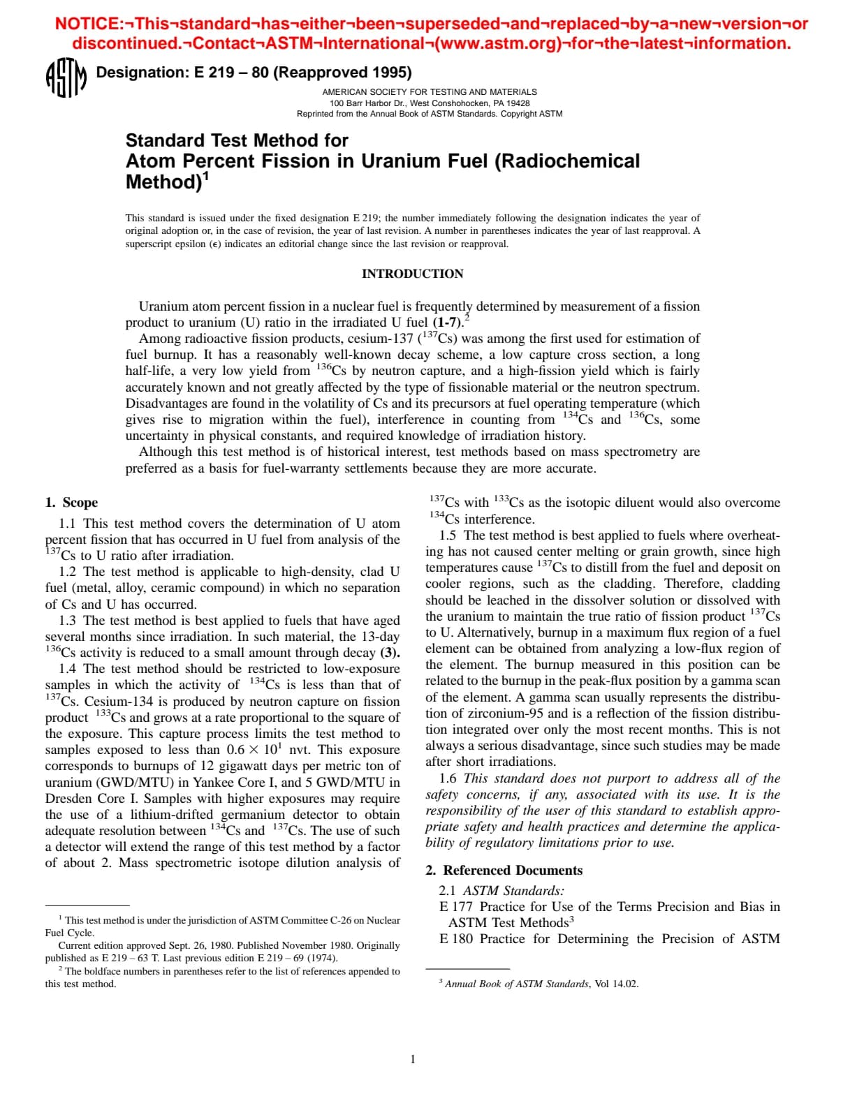 Первая страница стандарта ASTM E219-80(1995)