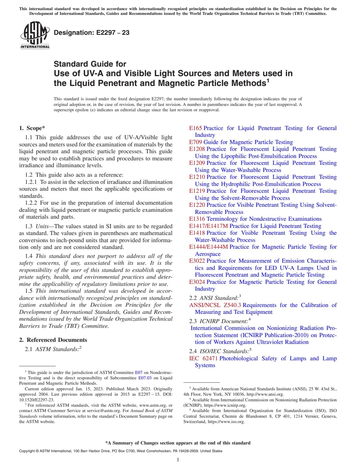 Первая страница стандарта ASTM E2297-23