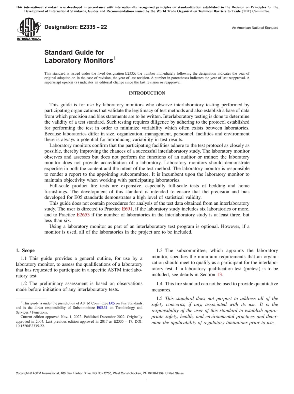 Первая страница стандарта ASTM E2335-22