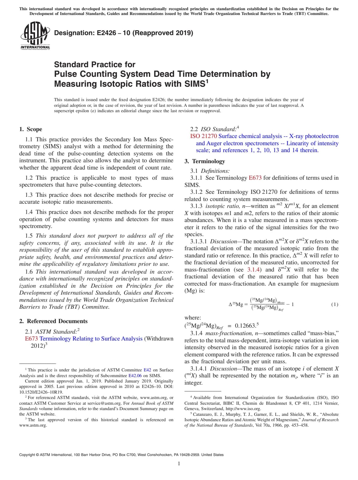 Первая страница стандарта ASTM E2426-10(2019)